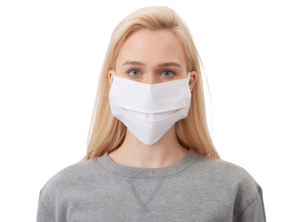 Маска для лица многоразовая из хлопка, Цвет белый