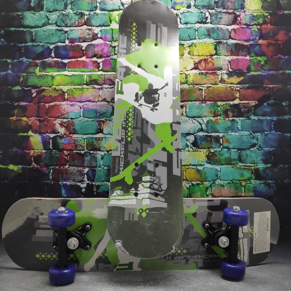 Детский скейтборд, размер 60x15см, пластиковые колеса 45мм