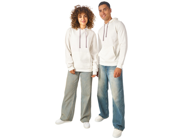 Толстовка "Stream" с капюшоном, унисекс, Размер XL, Цвет белый(молочный)/серый