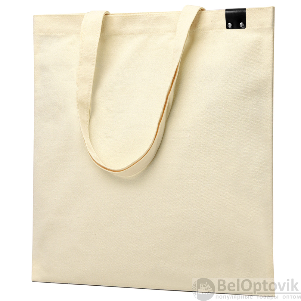 Сумка для покупок IVORY 325 г/м² с PU нашивкой, чёрный