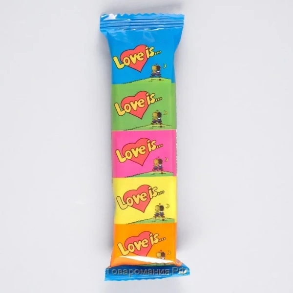 АКЦИЯ! Набор из 5 жвачек Love is — "MIX" 1 комплект (5 жвачек с разным вкусом)