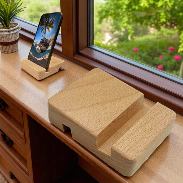 Подставка для телефона Conversation, натуральное дерево (бамбук), 8х6х2см.