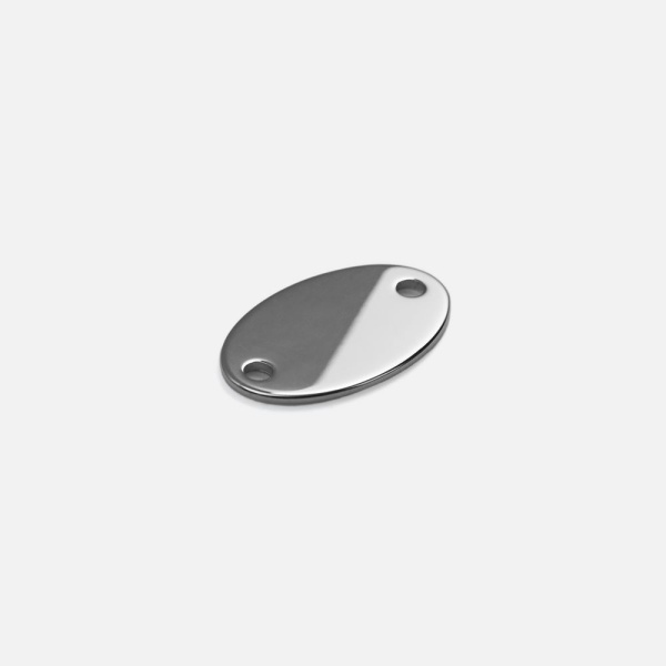 Шильдик металлический Alfa Oval, серебристый (хром), 1,5х2,5 см