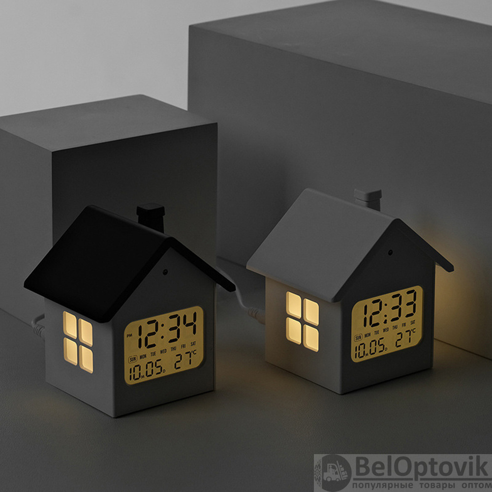 Часы метеостанция HomeTime, белые