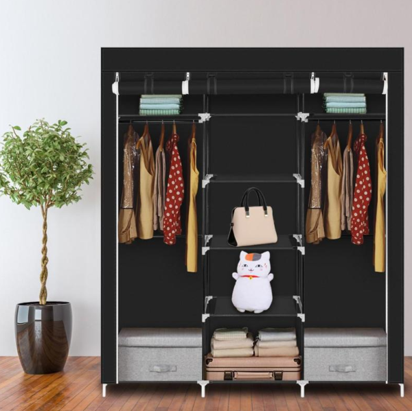 Шкаф складной каркасный тканевый STORAGE WARDROBE mod.YG - 05. Трехсекционный. 130х45х175 см. Коричневый