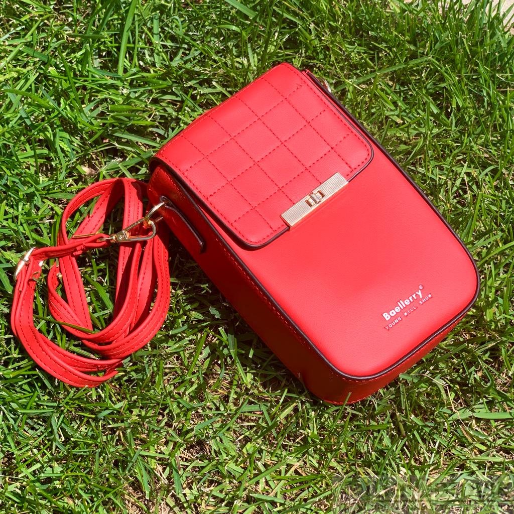 Женская сумка клатч BAELLERRY Show You 8612 для телефона с ремешком Красная