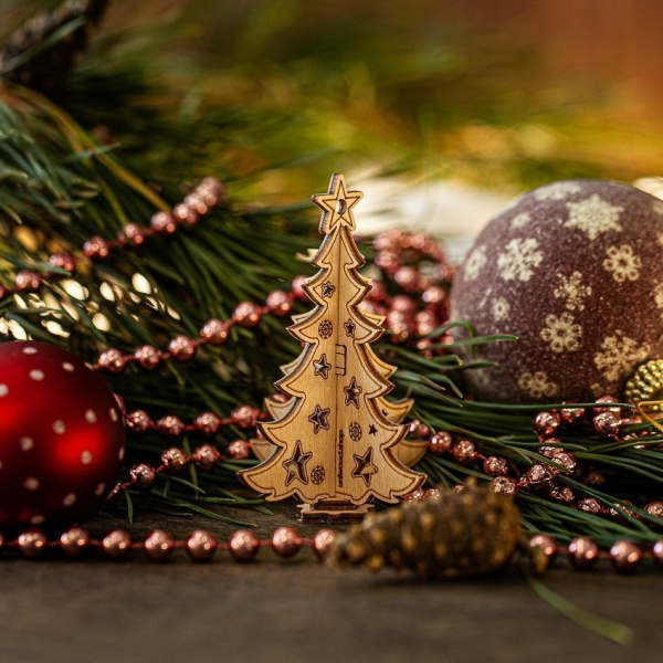 Открытка-конструктор из дерева UNIWOOD "С Новым Годом" 5 деталей