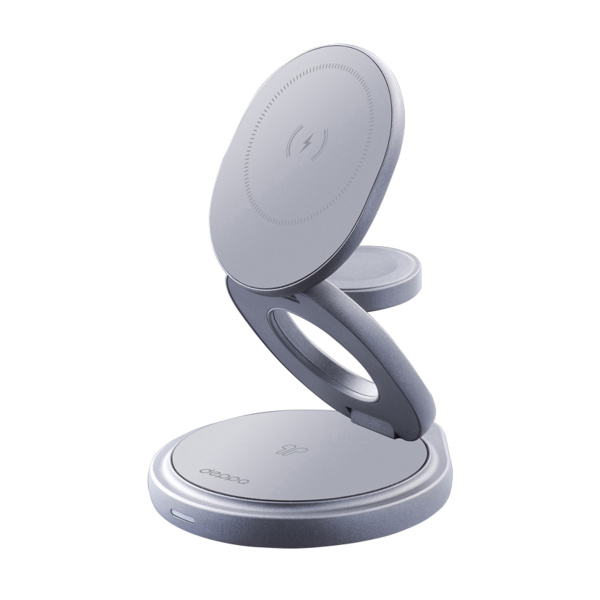 Беспроводная зарядная станция 3 в 1 MagSafe Rotation QI складная, Цвет графит