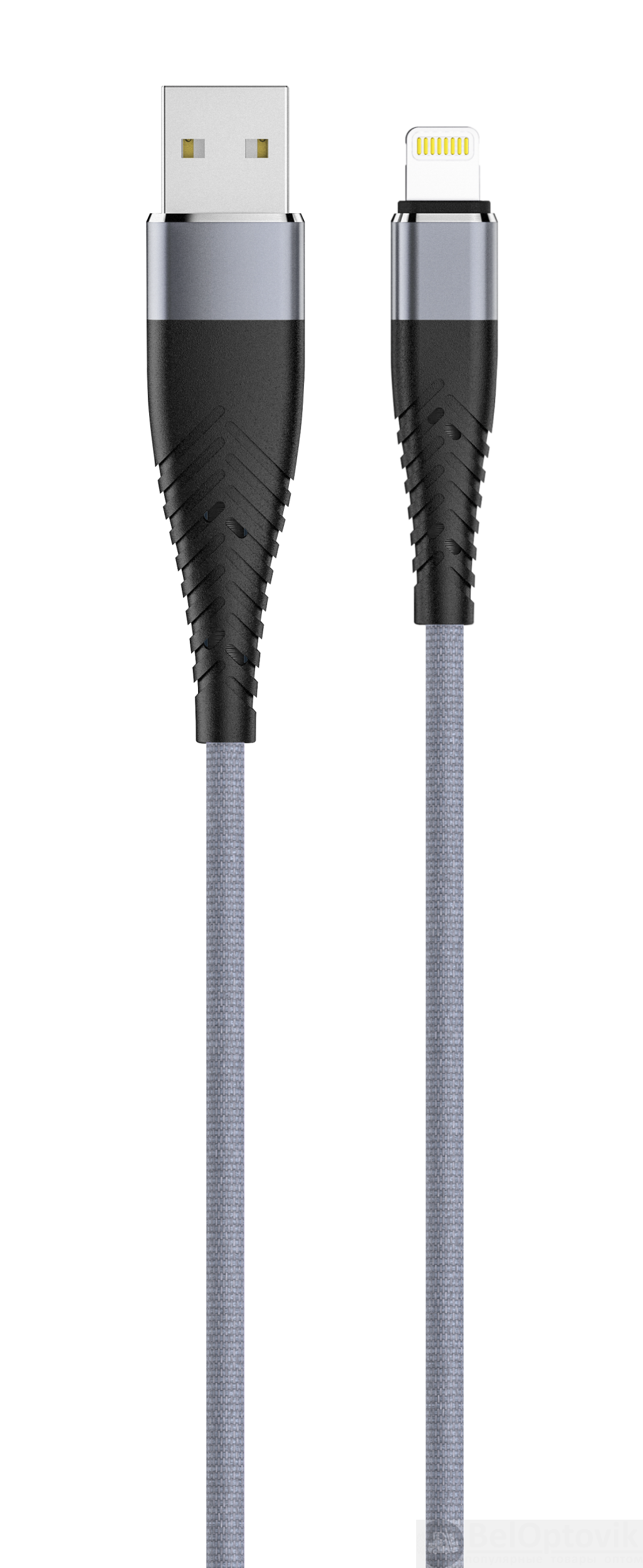 Кабель SOLID, USB 2.0 - lightning, 1.2м, 2.1A, титан, OLMIO