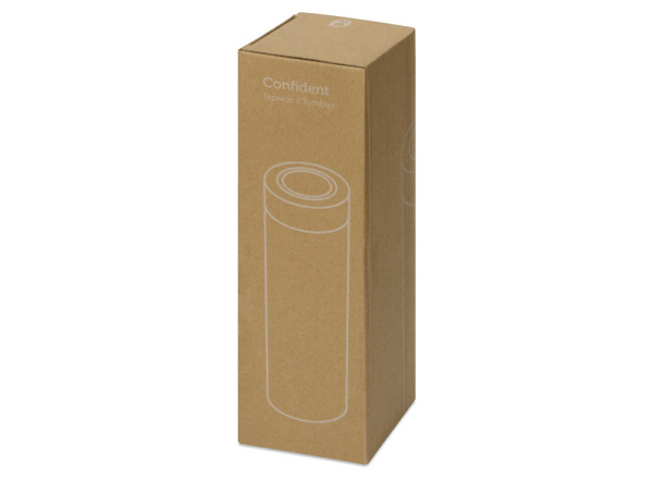 Термос «Confident» с покрытием soft-touch, Цвет черный/серебристый