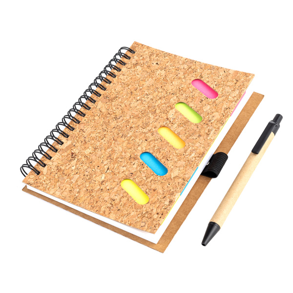 Блокнот Гарольд со стикерами и шариковой ручкой / Скетчбук 70 листов, 5 блоков стикеров