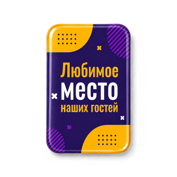Объемный стикер из эпоксидной смолы на дверь вертикальный, Размер M, Цвет белый