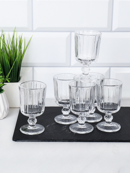 Рюмка 6 штук 60 мл на ножке прямая / GPN601B /уп 24/