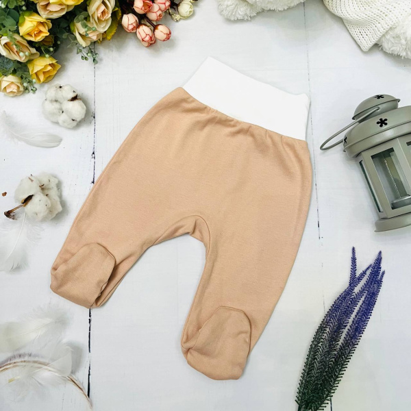 Ползунки из натурального хлопка для новорожденного Bebika (20/9-1)