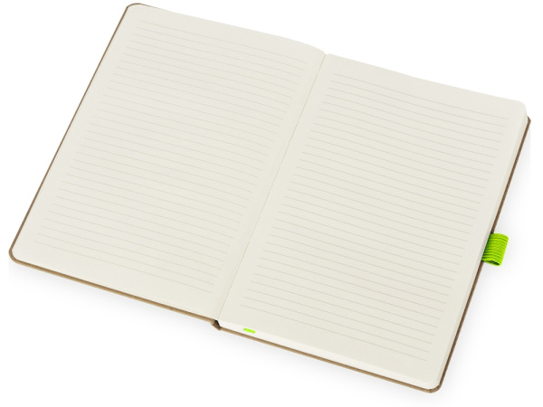 Блокнот А5 в твердой обложке «Sevilia Hard», Цвет крафтовый/зеленое яблоко
