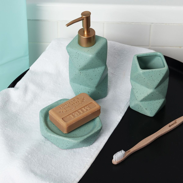 Стакан для ванной керамический мятный "Mint sand"