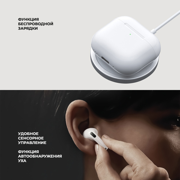 Беспроводные наушники с микрофоном Air Nova 2, TWS, BT5.4, 300 мАч, QI, Цвет белый
