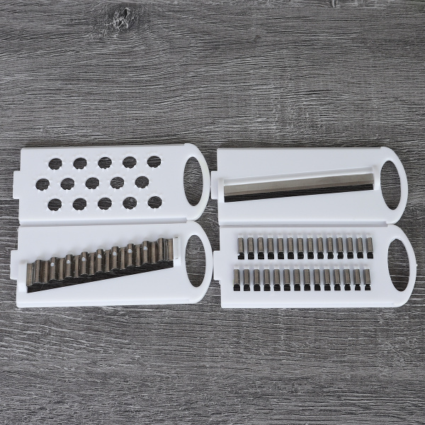 Терка для овощей и корейской моркови с 5 насадками с держателем и овощечисткой 31х11см / T-892 /уп 60/ 0,139