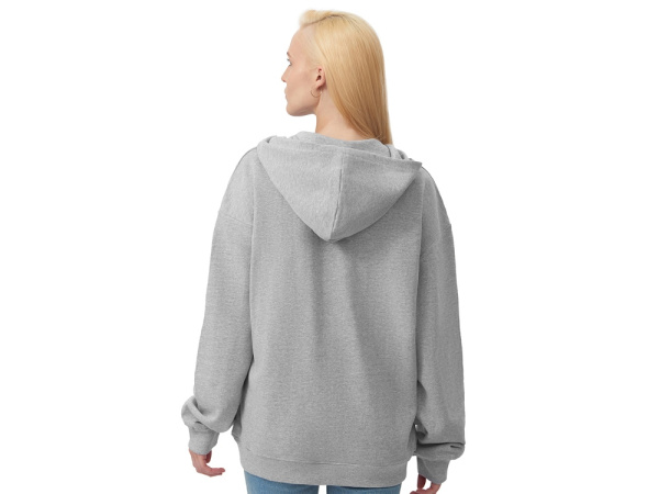 Толстовка оверсайз с капюшоном на молнии «Monaco», Размер XL-2XL, Цвет серый меланж