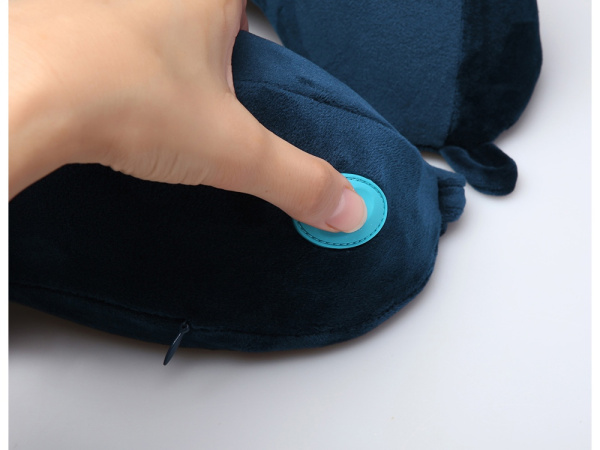 Подушка для путешествий со встроенным массажером «Massage Tranquility Pillow», Цвет синий
