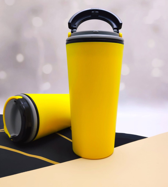 Персональный стакан тамблер для кофе Wowbottles и других напитков / Кофейная крышка с клапаном и ручкой, 350 мл. / Двойные стенки.