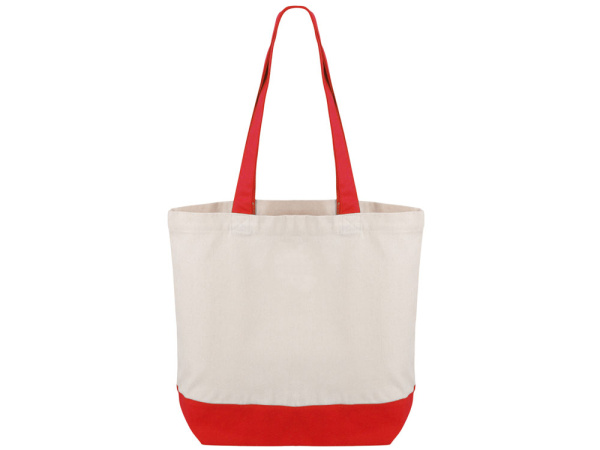 Сумка для шоппинга «Cotton» из переработанного хлопка, 280 г/м2, Цвет натуральный/красный