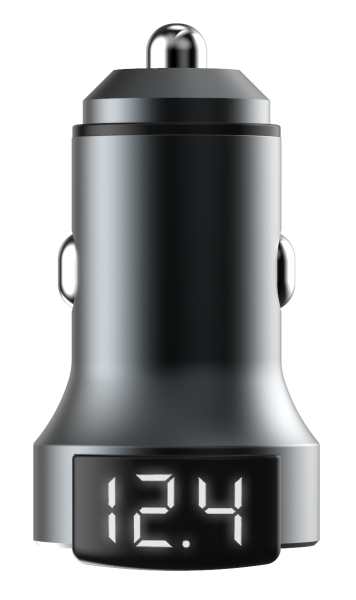 АЗУ 38W, Type-C +USB, PD, QC, gray, OLMIO