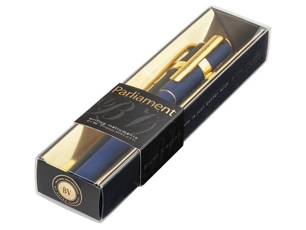 Ручка пластиковая шариковая «Parliament», Цвет темно-синий/золотистый