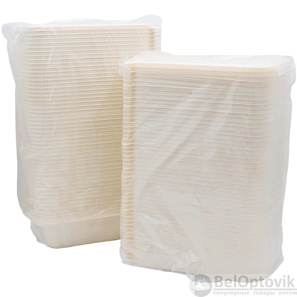 Набор контейнеров с крышкой из кукурузного крахмала, 1000 мл, 50 шт