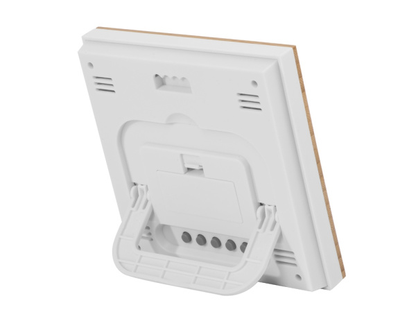 Бамбуковая метеостанция с часами «Moscow Heat», Цвет натуральный/белый