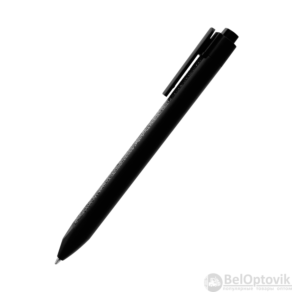 Ручка пластиковая с текстильной вставкой Kan, черная