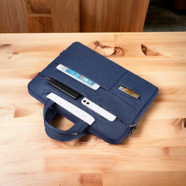 Сумка для ноутбука 17.3" Pockelot MLB-1045, синяя / Два кармана для ручек