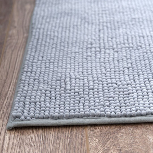 Коврик для ванной из микрофибры "Шенилл" в рулоне"40*60см серый