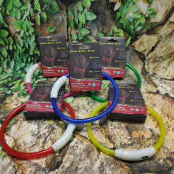 Светящийся ошейник для собак (3 режима, зарядка USB)  Желтый (Yellow), размер М