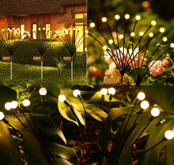 Фонарик садовый на солнечной батарее с датчиком освещения, комплект 2 шт. 6 ламп