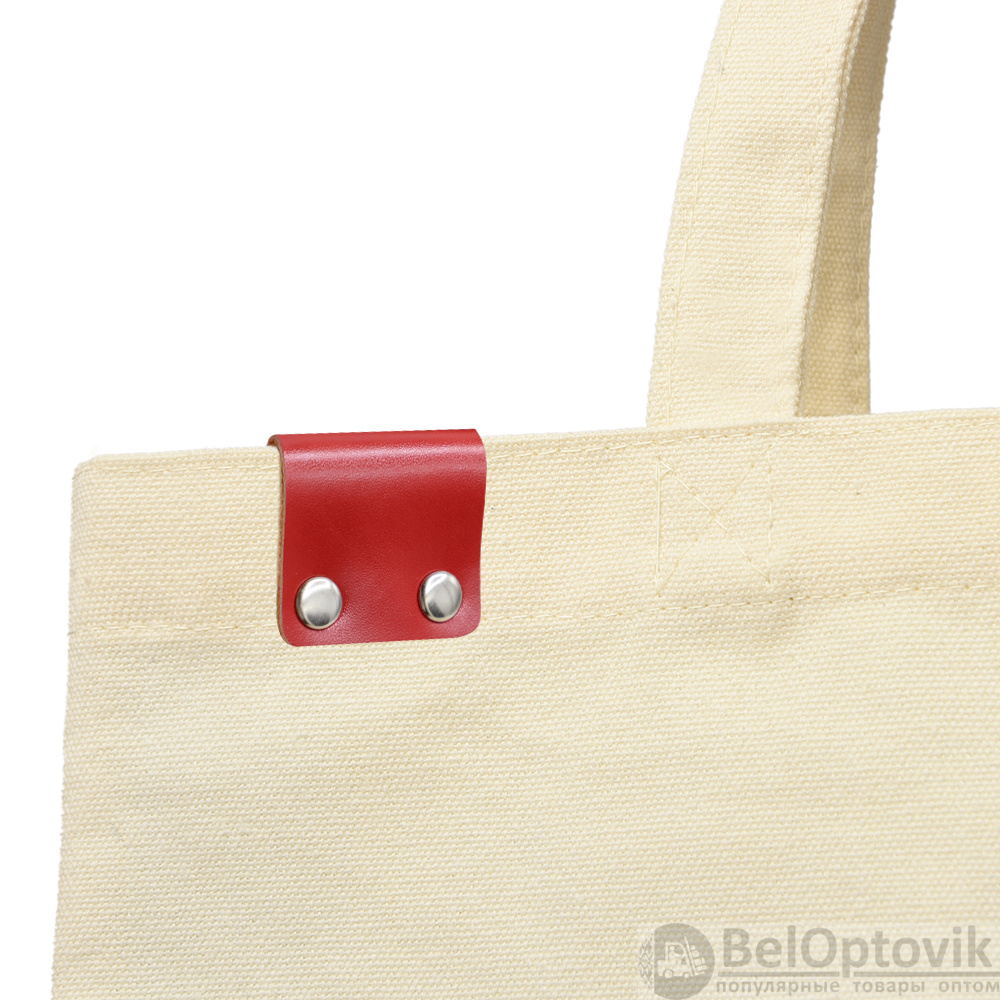 Сумка для покупок IVORY 325 г/м² с PU нашивкой, красный