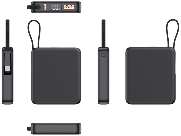 Внешний аккумулятор с подсветкой лого «Nex», 5000 мАч, Цвет черный