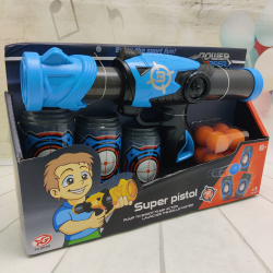 Детская игрушка оружие Бластер Assault Gun 29 см с мишенью, мягкими игровыми снарядами 12шт. 3+