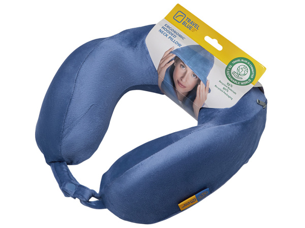 Подушка для путешествий с капюшоном «Hooded Tranquility Pillow», Цвет синий
