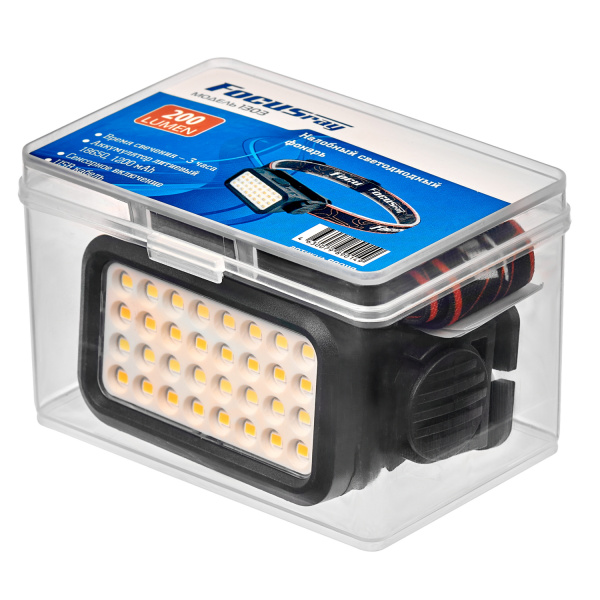 Фонарь налобный FOCUSray 1303 акку 18650 1200 мАН 3,7V встроенный ,индикатор заряда 16 диодов 1/180, шт