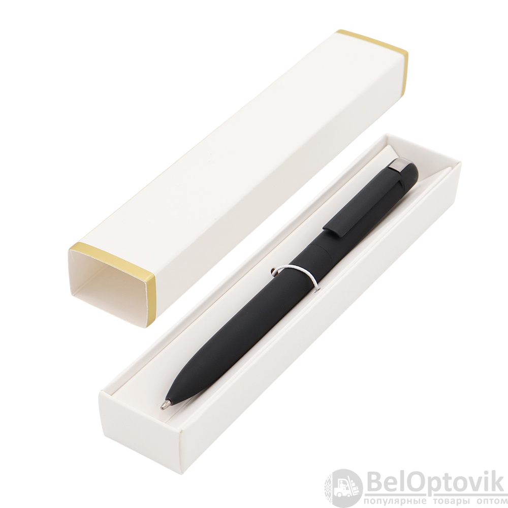 Ручка Espada в коробке Cradle белой с позолотой, чёрная