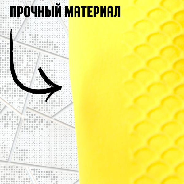 Перчатки латексные многоразовые желтые р-р L HQ Profiline