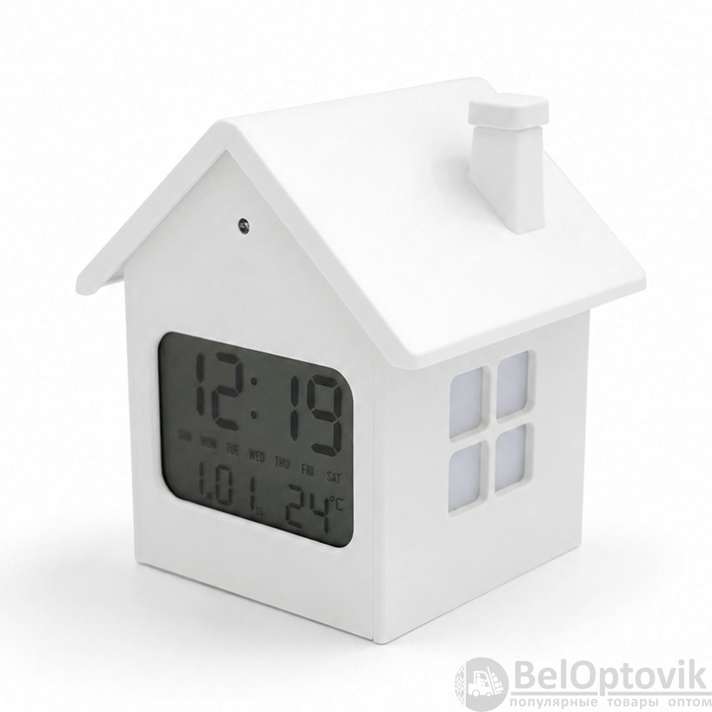 Часы метеостанция HomeTime, белые