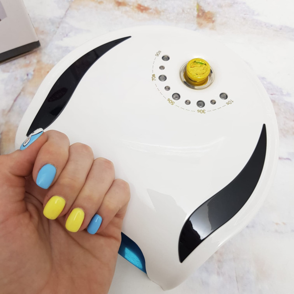 Гибридная лампа для маникюра/педикюра KANGTUO Nail 48 W 2в1 LED/UV с чёрными вставками