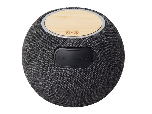 Портативная колонка с беспроводной зарядкой «Ареа», 5 Вт, Цвет черный