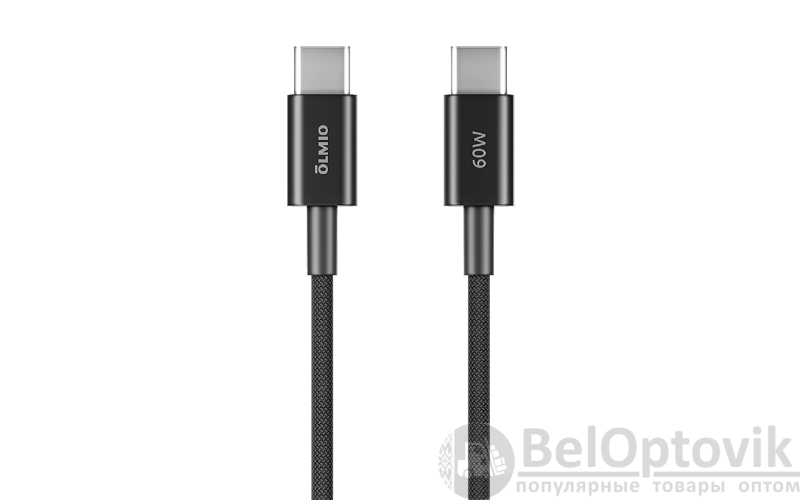 Кабель SIMPLE, Type-C - Type-C, 60W, USB2.0, 1.2м, черный, OLMIO
