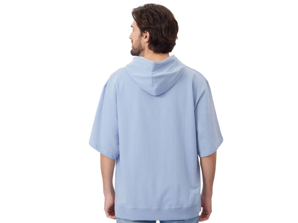 Худи оверсайз с коротким рукавом «Warsaw» унисекс, Размер XL-2XL, Цвет небесно-голубой
