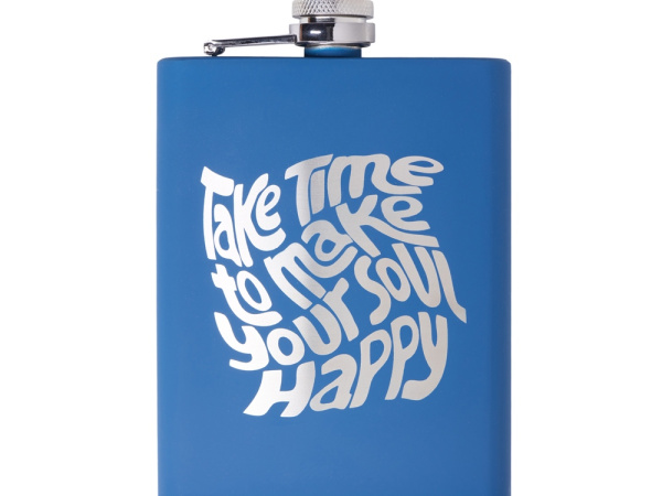 Фляжка «Remarque» soft-touch 2.0 с гравировкой, Цвет синий