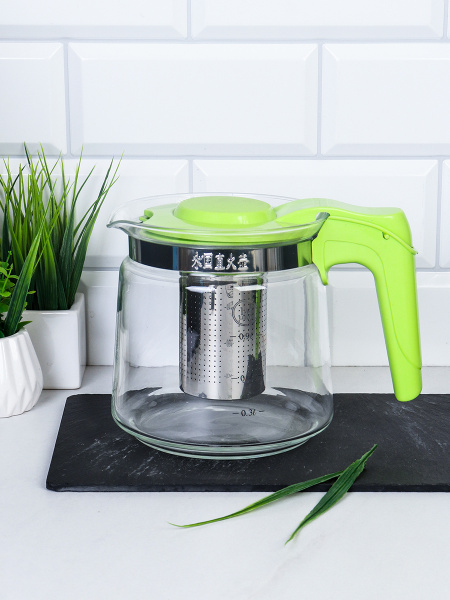 Чайник 1200 мл жаропрочное стекло / YG-L1200 /уп 24/