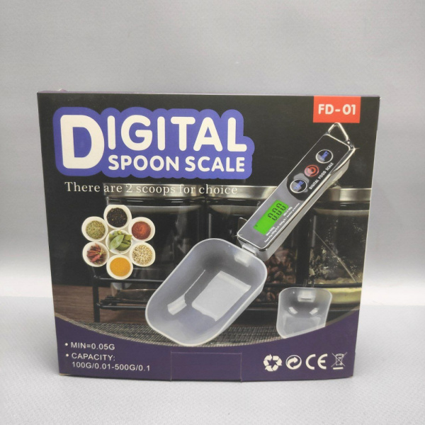 Кухонная электронная мерная ложка-весы с LCD экраном Digital spoon scale FD-01, 500 gr